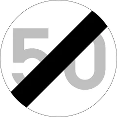 Panneau C45 : Fin de la limitation de vitesse imposée par le signal C43