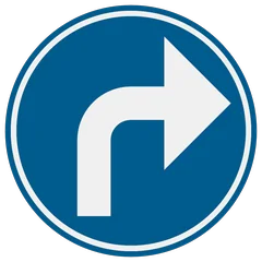 Panneau D1f : Obligation de suivre la direction indiquée par la flèche