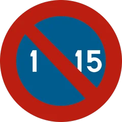 Panneau E5 : Stationnement interdit du 1er au 15 du mois