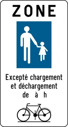 Panneau F103 : Commencement d'une zone piétonne