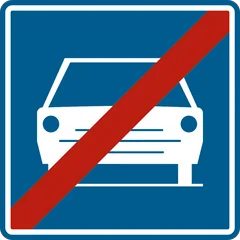 Panneau F11 : Fin de route pour automobiles