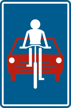 Panneau F111 : Rue cyclable (elle prend fin à hauteur du prochain carrefour ou du signal F113)