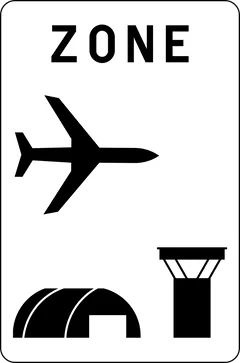 Panneau F119 : Début d'une zone aéroportuaire