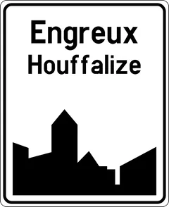 Panneau F1a : Commencement d'une agglomération (Engreux Houffalize portrait)