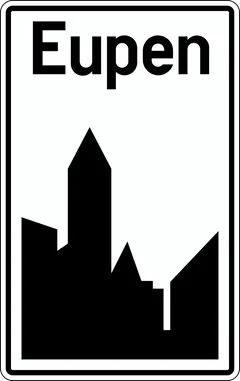 Panneau F1a : Commencement d'une agglomération (Eupen)