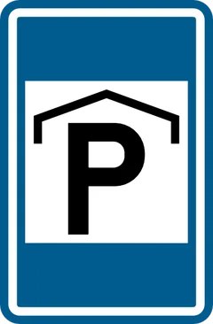 Panneau F60 : Annonce d'un parking couvert