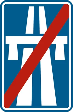 Panneau F7 : Fin d'autoroute