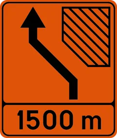 Panneau F81 : Signal de préavis annonçant un évitement