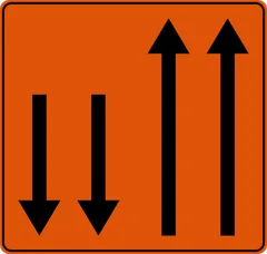 Panneau F85 : Circulation admise dans les deux sens sur une section de chaussée à sens unique