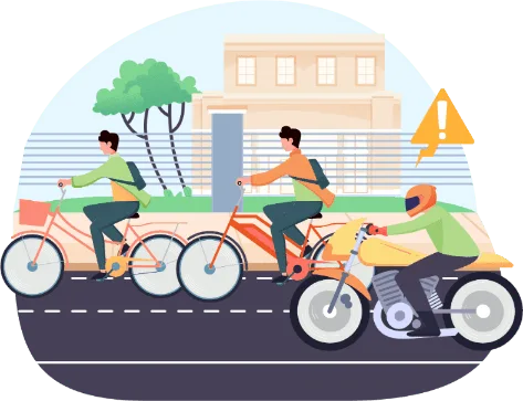 Distance latérale minimale pour dépasser un cycliste : 1 mètre en agglomération, 1,5 mètre en dehors