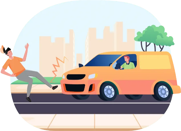 Une camionnette renverse un piéton qui traverse : mise en danger directe d'une personne, typique du 3e degré