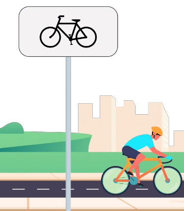 Panneau additionnel avec un vélo seul : le signal ne concerne que les cyclistes