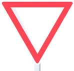 Signal céder le passage : triangle inversé à bord rouge