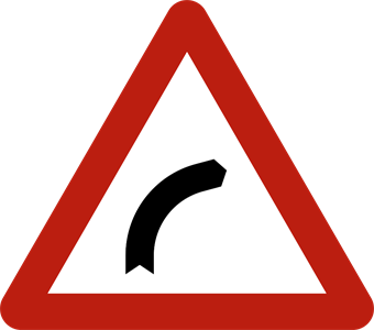 Signal de danger : virage dangereux à droite