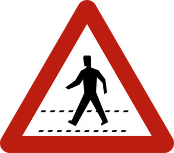 Signal de danger annonçant un passage pour piétons