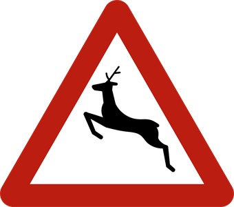 Signal de danger : traversée de gros gibier