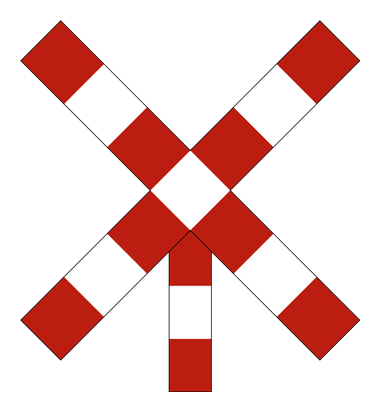 Croix de Saint-André : passage à niveau à voie unique
