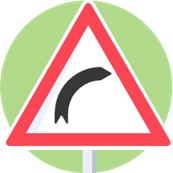 Signal de danger : virage dangereux à droite
