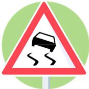 Signal de danger : chaussée glissante