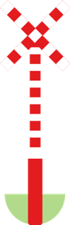 Signal de passage à niveau à voie unique, de forme différente du triangle
