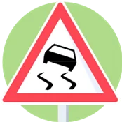 Signal de danger : chaussée glissante