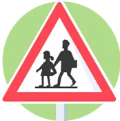 Signal de danger : endroit fréquenté par des enfants
