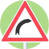 Signal de danger : virage dangereux à droite