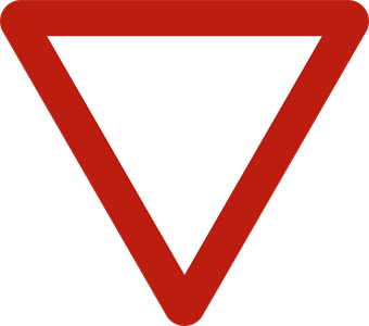 Signal céder le passage : triangle inversé à bord rouge