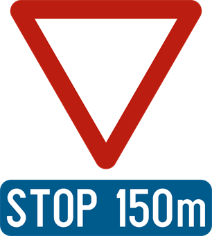 Signal annonçant le signal stop à la distance indiquée