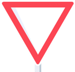 Signal céder le passage : triangle inversé à bord rouge