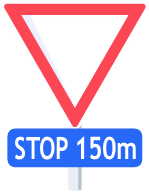 Signal annonçant le signal stop à la distance indiquée