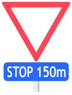 Signal annonçant le signal stop à la distance indiquée