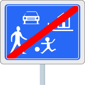 Signaux de début et de fin de zone résidentielle ou de zone de rencontre