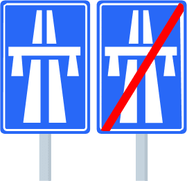Signaux de début et de fin d'autoroute