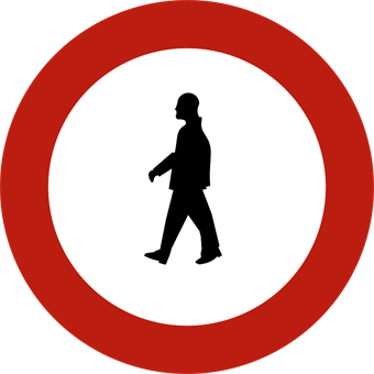 Signal d'accès interdit aux piétons