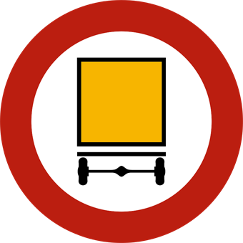 Signal d'accès interdit aux véhicules transportant des marchandises dangereuses