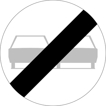 Signal de fin d'interdiction de dépasser