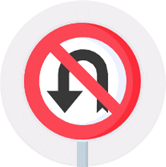 Signal d'interdiction de faire demi-tour jusqu'au prochain carrefour inclus