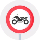 Signal d'accès interdit aux quads, véhicules à moteur à quatre roues pour terrain non praticable