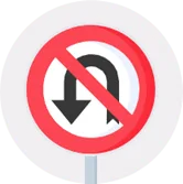 Signal d'interdiction de faire demi-tour jusqu'au prochain carrefour inclus