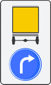 Signal d'obligation pour les véhicules transportant des marchandises dangereuses de suivre la direction de la flèche