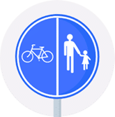Signal de partie réservée à la circulation des piétons, des bicyclettes et des cyclomoteurs à deux roues de classe A
