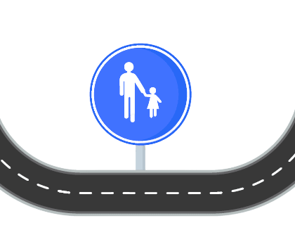 Signal chemin obligatoire pour les piétons