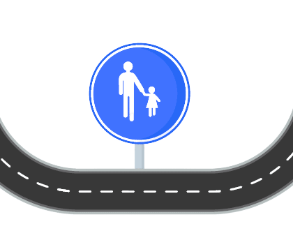 Signal chemin obligatoire pour les piétons
