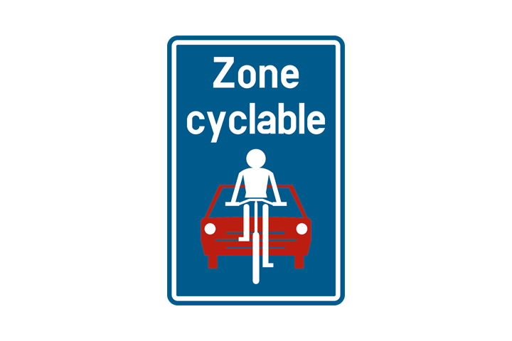 Signal F111 de zone cyclable