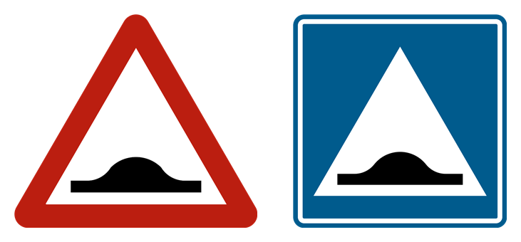 Signaux A14 (danger : dispositif surélevé) et F87 (emplacement du dispositif)