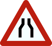 Signal A7a : Chaussée rétrécie