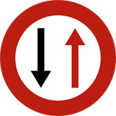 Signal B19 : Passage étroit : céder au sens opposé