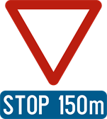 Signal B7 : Stop annoncé à la distance indiquée