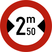 Signal C27 : Interdit au-delà de la largeur indiquée